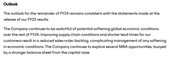 ASX Update 12/02/24 - AD8 outlook for remainder of FY24