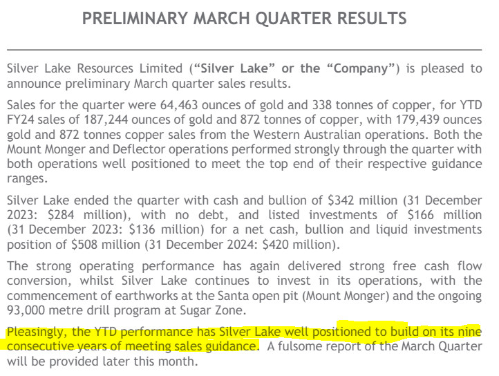 Positive Update: Silverlake Resources (ASX:SLR)