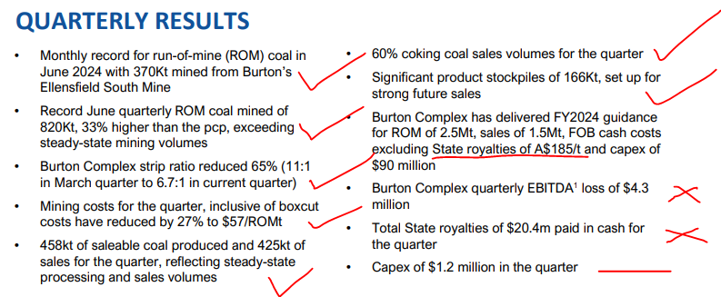Announcements July 29 - ASX:BCB quarterly results summary