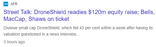 ASX:DRO google search headline