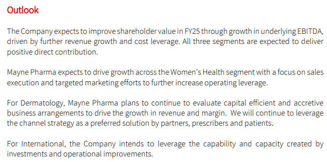 Reporting Season 23/08/2024 - ASX:MYX FY25 outlook